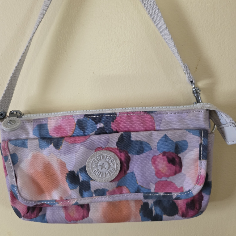 Kipling Floral Shoulder Bag - Pink and Blue From Japan